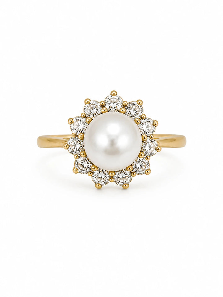Bague Or jaune et Perle