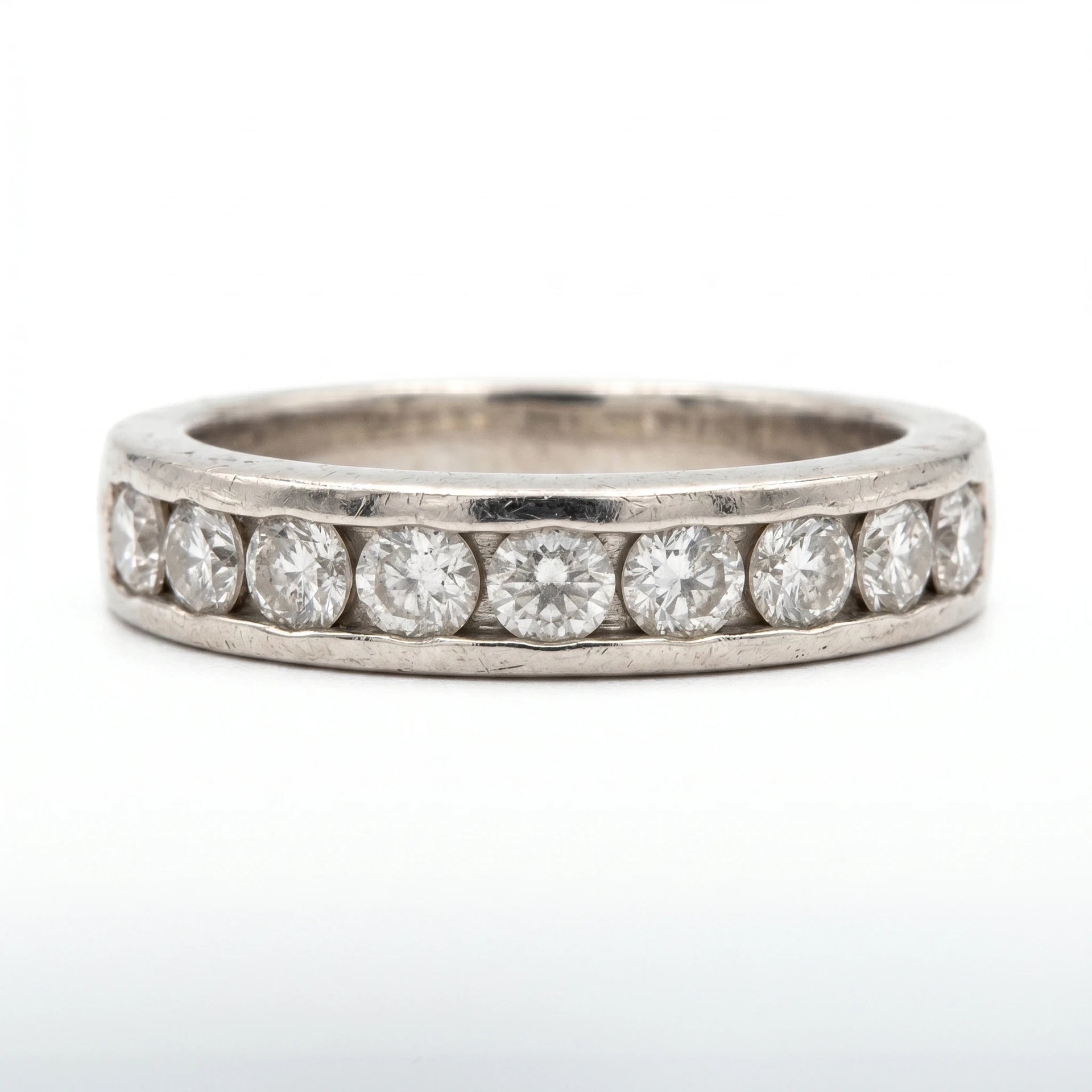 Bague Or gris et Diamant pavage