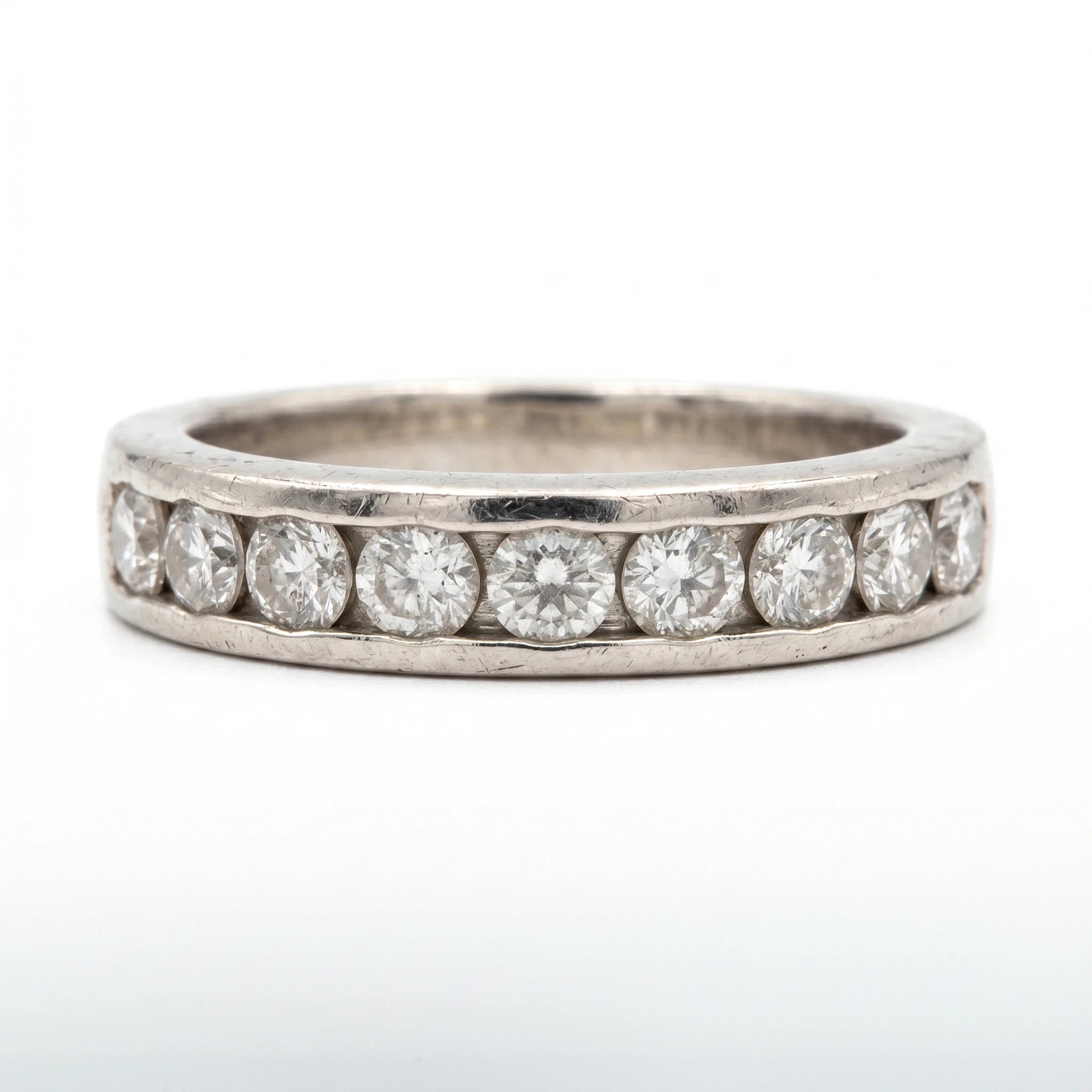 Bague Or gris et Diamant pavage