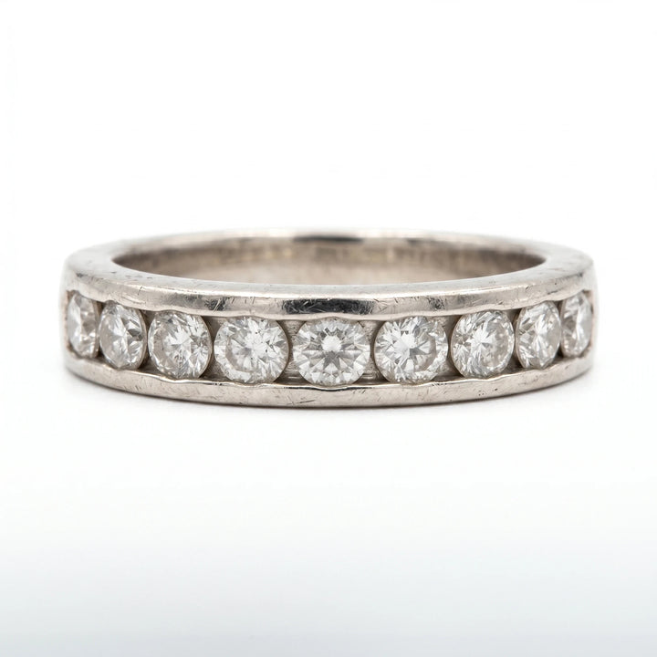 Bague Or gris et Diamant pavage