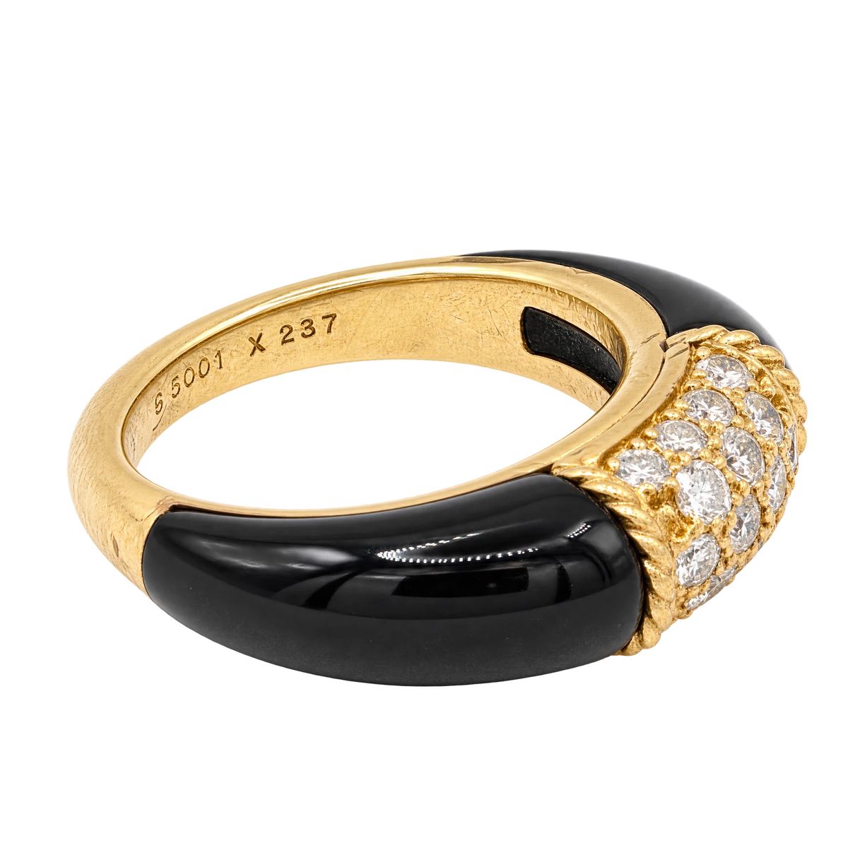Van Cleef & Arpels Bague Philippine or et Onyx