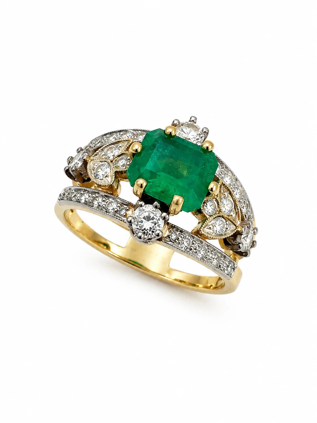Bague or et Émeraude