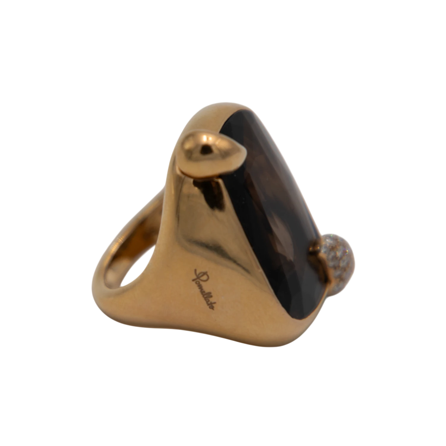 Pomellato Bague Ritratto Or jaune et Quartz fumé
