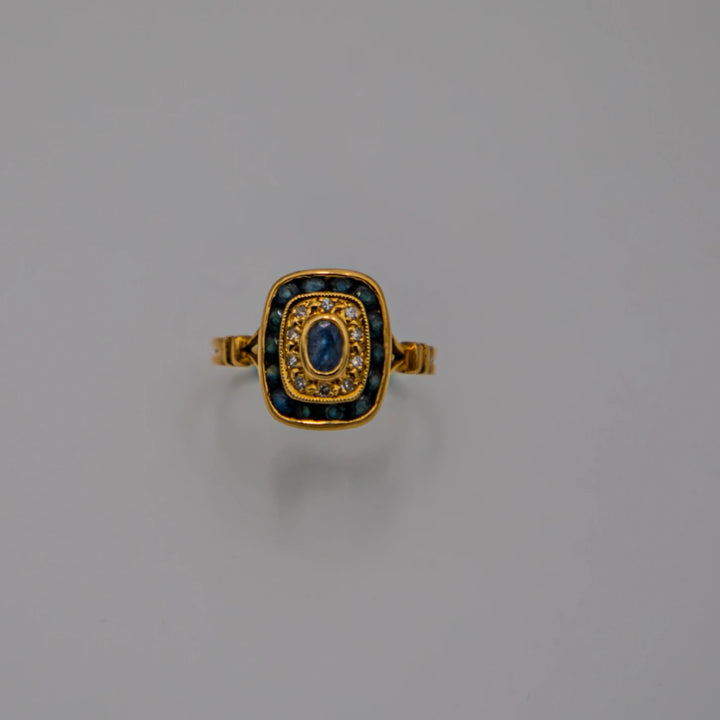 Bague Or jaune et Saphir