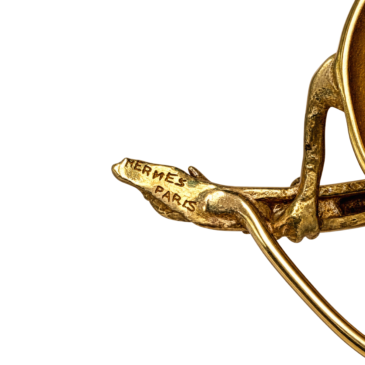 Hermès Broche or et Corail