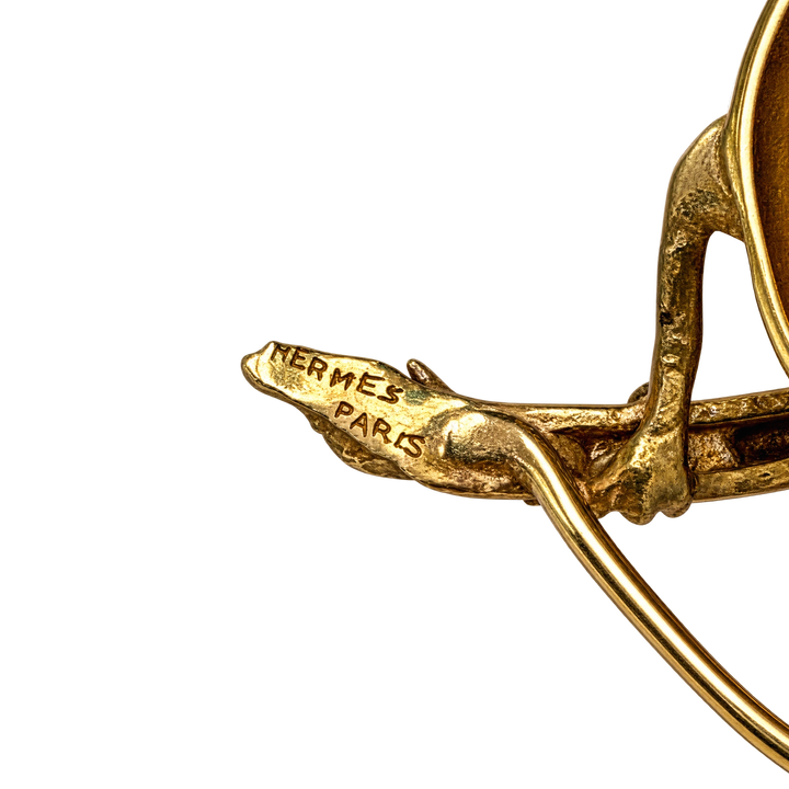 Hermès Broche or et Corail