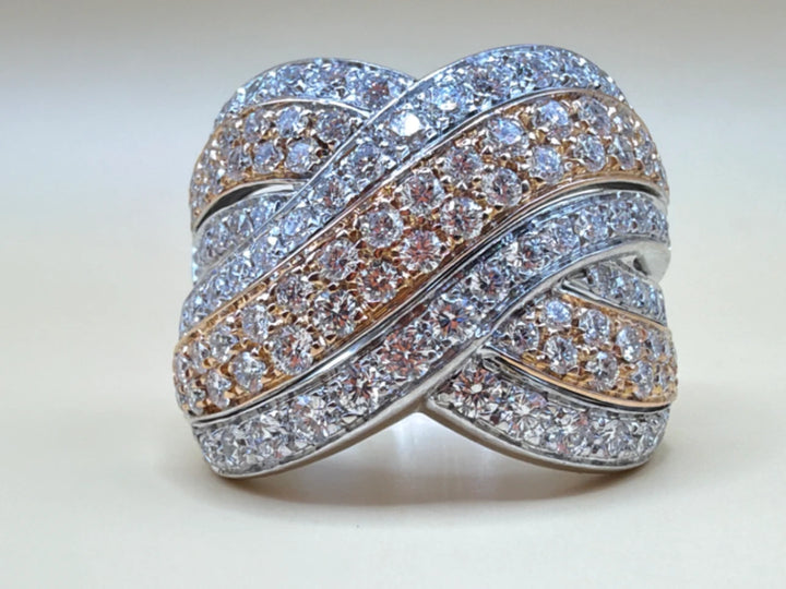 Bague Or jaune et Diamant pavage