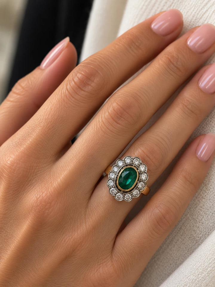 Bague or et Émeraude