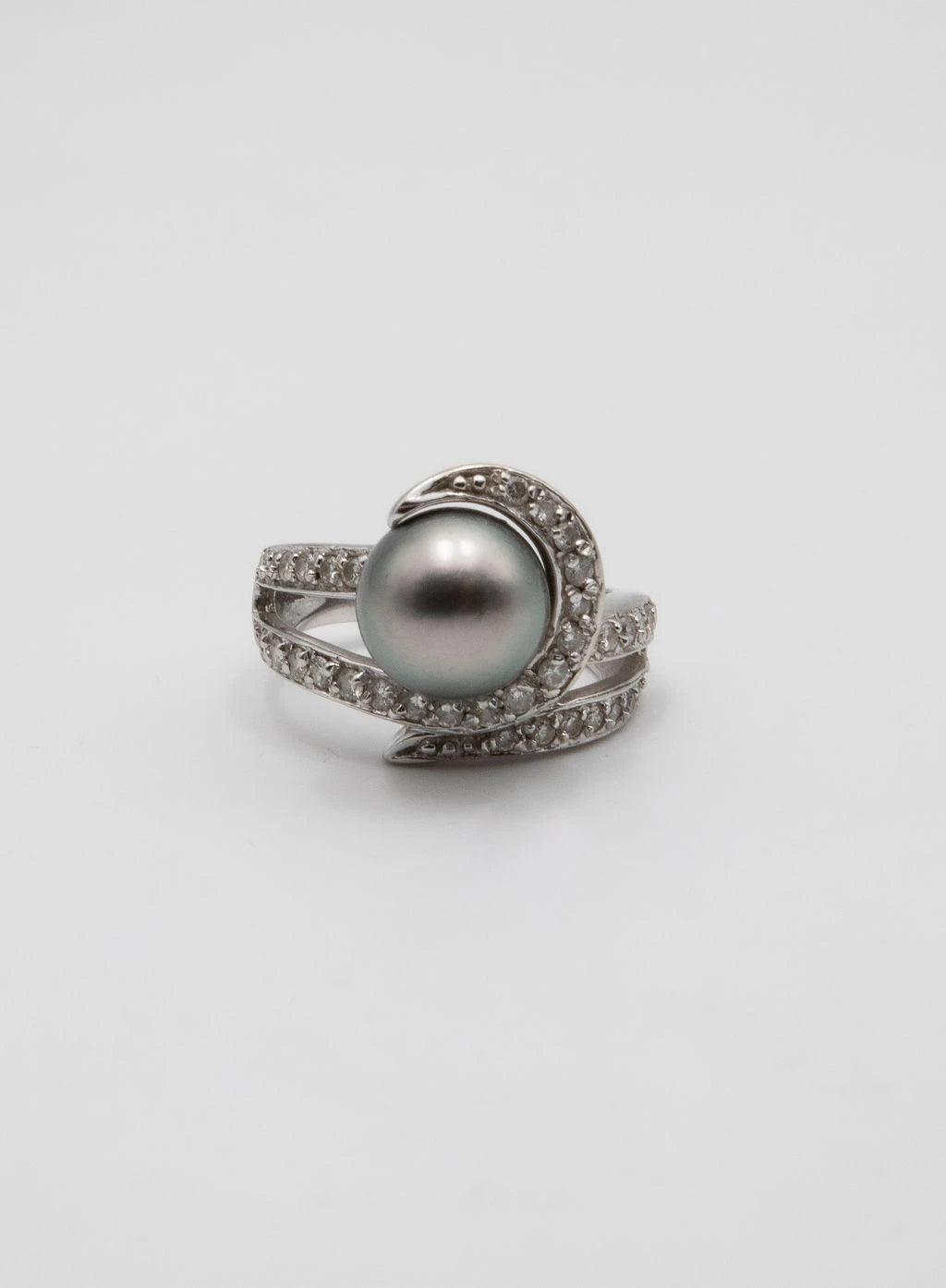 Bague Or blanc et Perle de culture