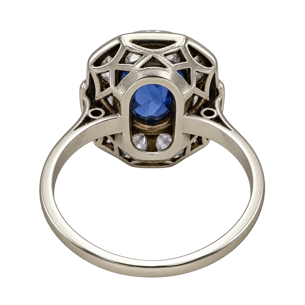 Bague platine et Saphir