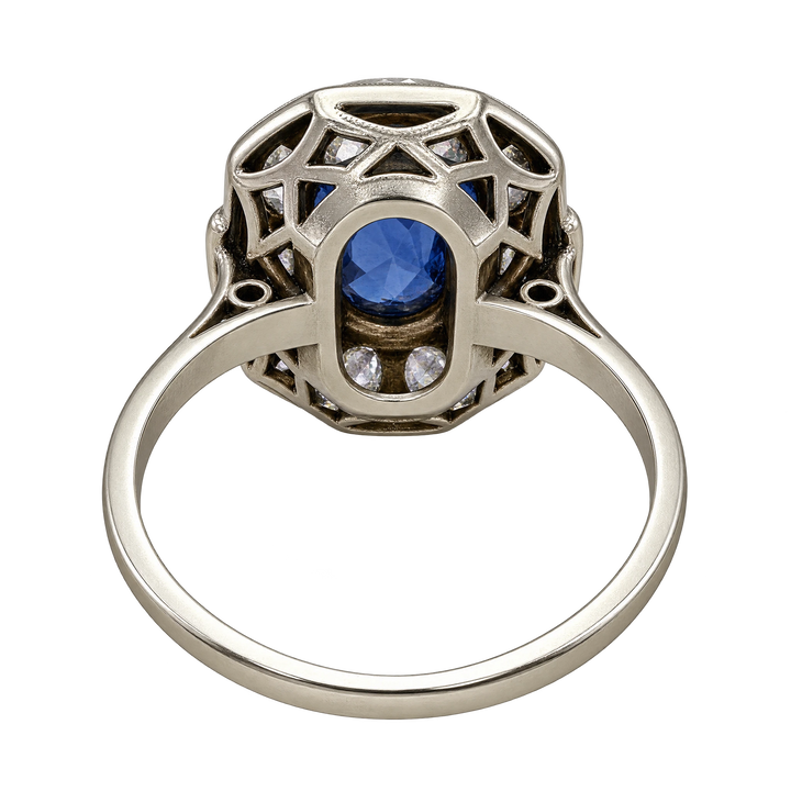 Bague platine et Saphir