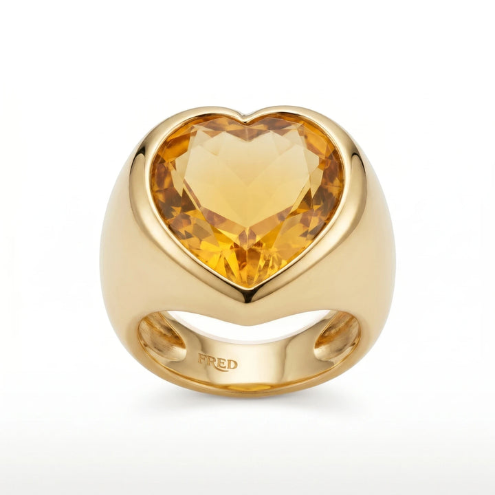 Fred Bague Or jaune et Citrine