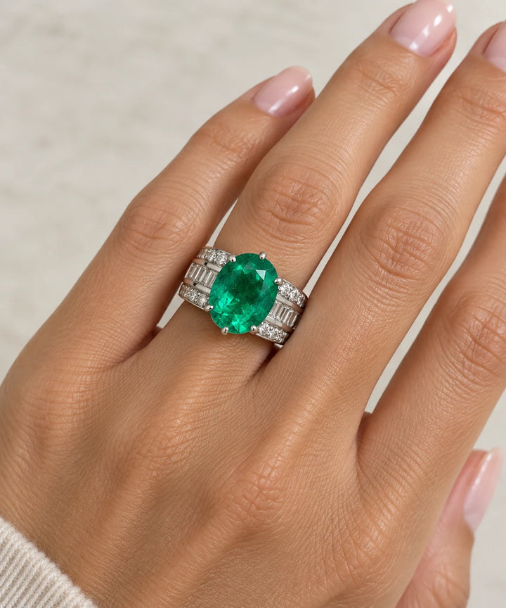 Bague or et Émeraude