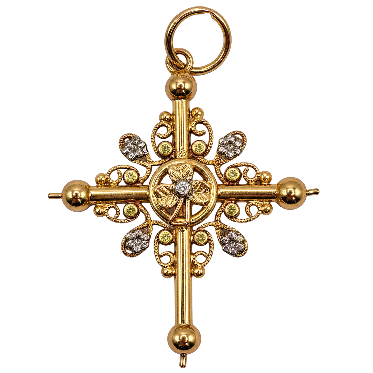 Pendentif croix or
