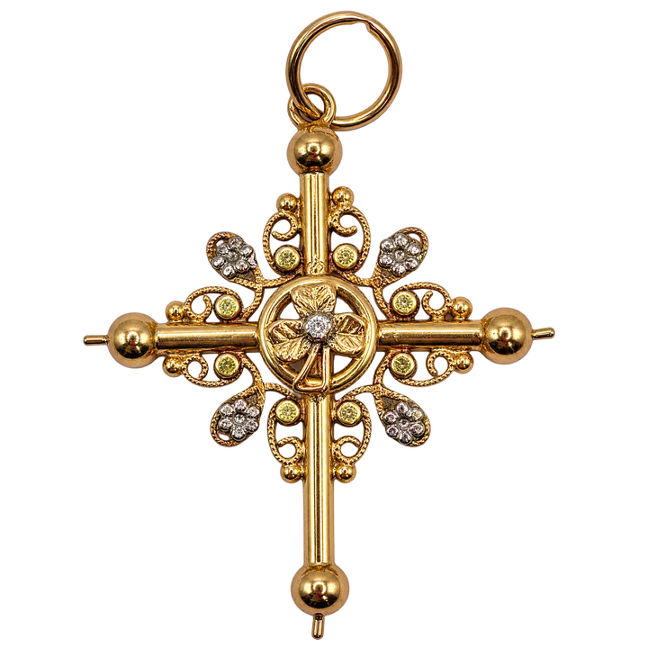Pendentif croix or