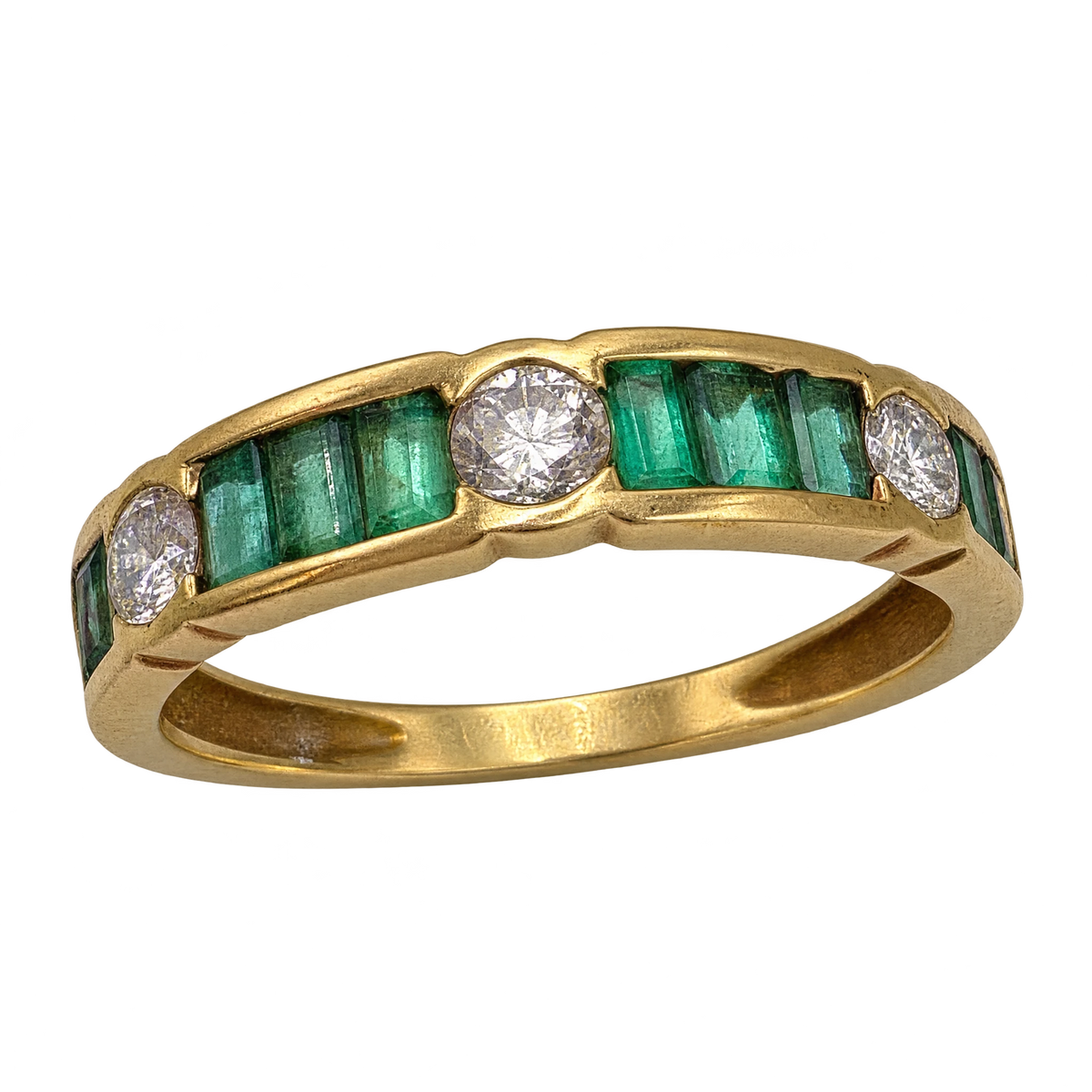 Bague or et Émeraudes