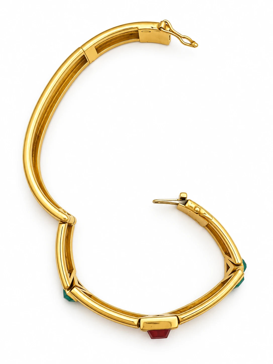 Gucci Bracelet or, Émeraude et Rubis
