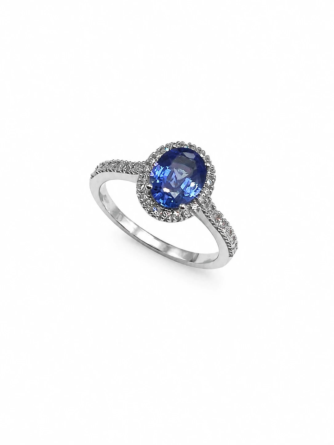 Bague Or gris et Saphir