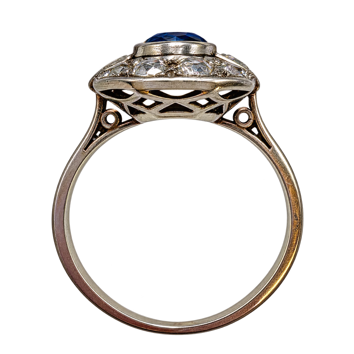Bague platine et Saphir