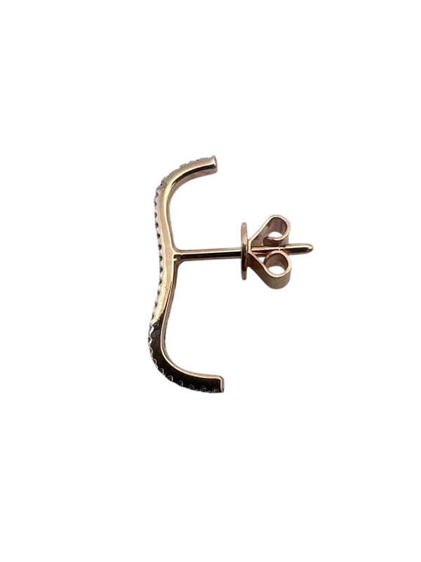 Djula Boucles d'oreilles Single bar or et Diamant pavage