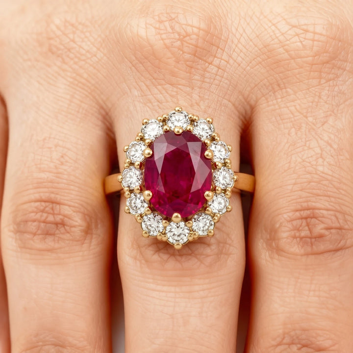 Bague Or jaune et Rubis