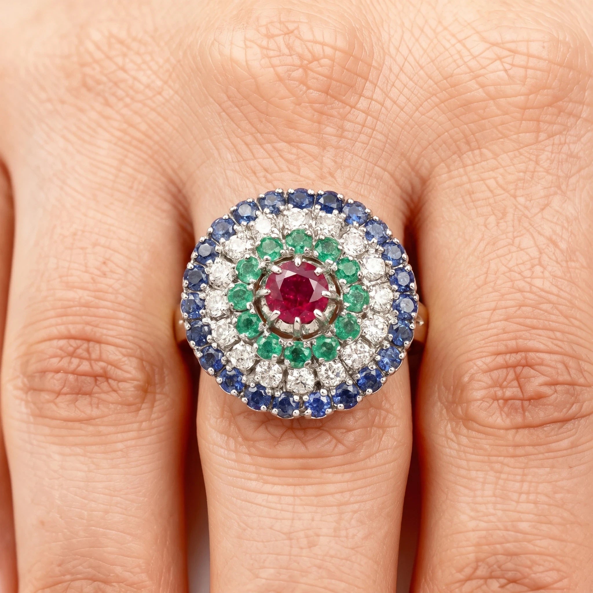 Bague Or blanc et Rubis