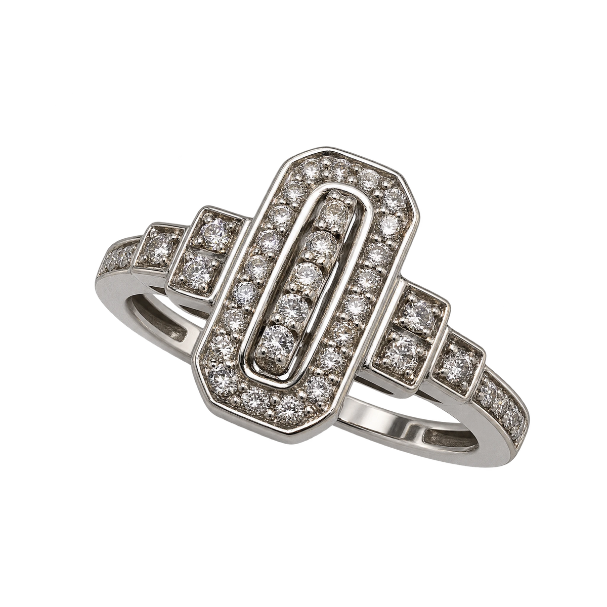 Bague or et Diamant pavage