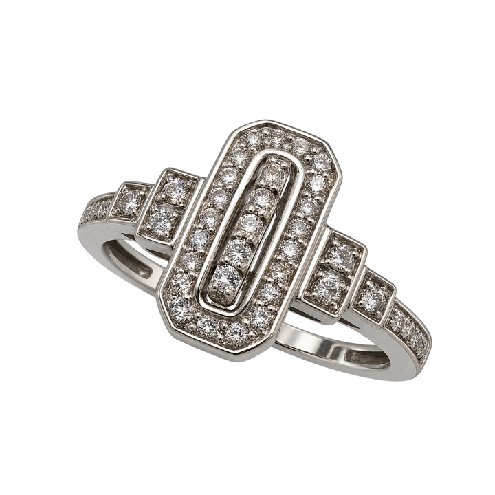 Bague or et Diamant pavage