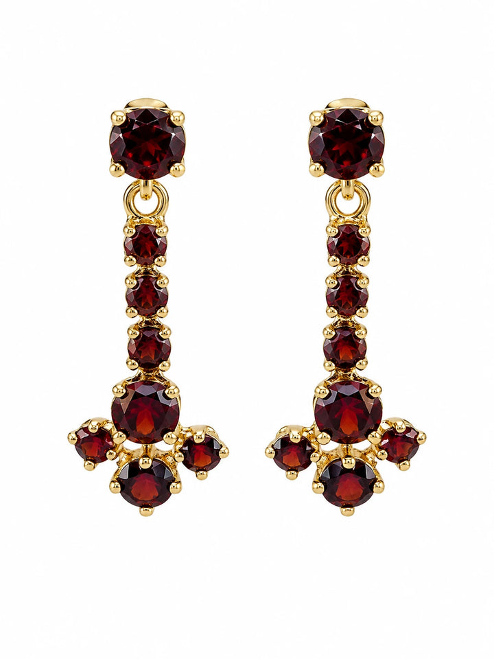 Boucles d'oreilles Or jaune et Grenats