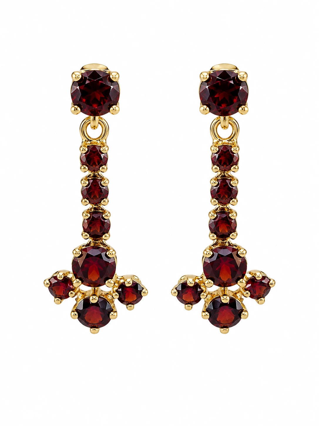 Boucles d'oreilles or et Grenat
