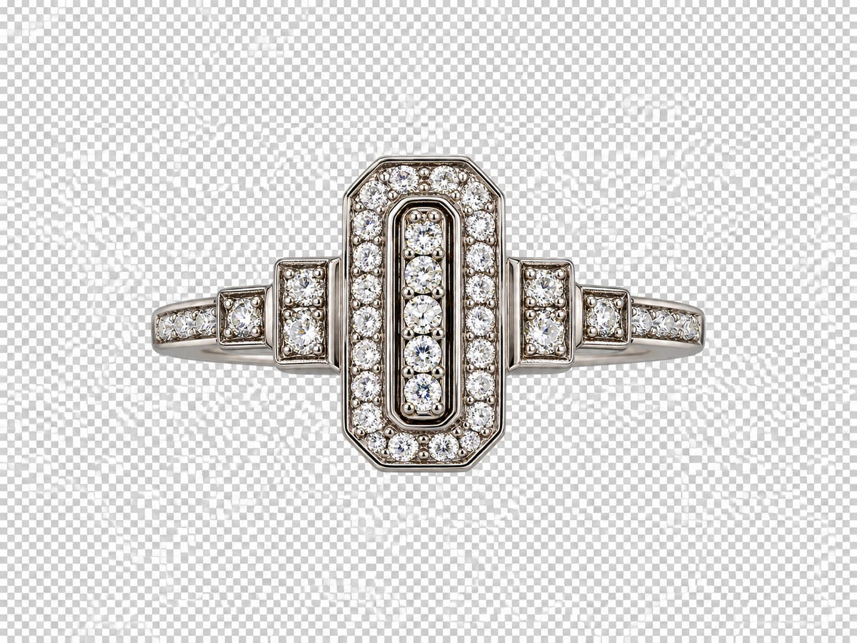 Bague or et Diamant pavage