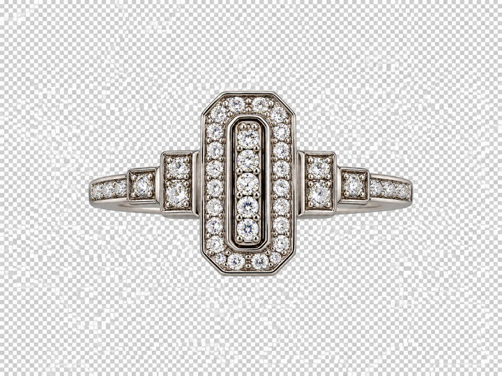 Bague or et Diamant pavage