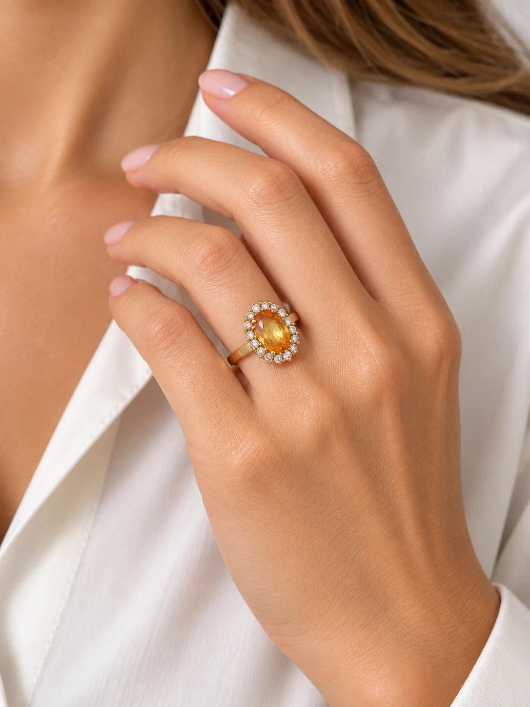 Bague or et Citrine
