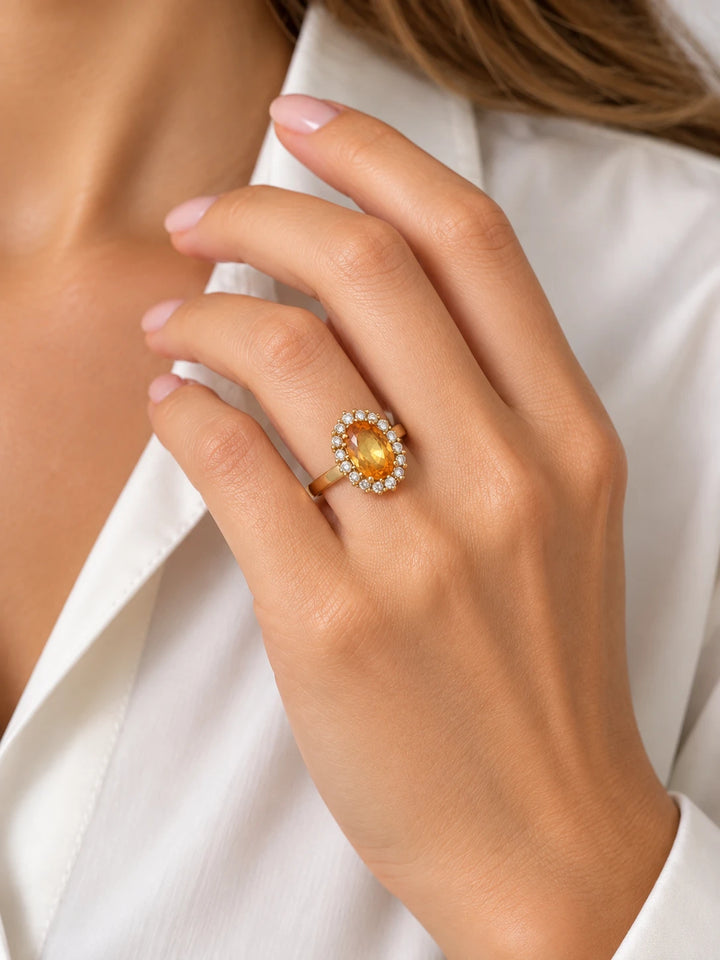 Bague or et Citrine