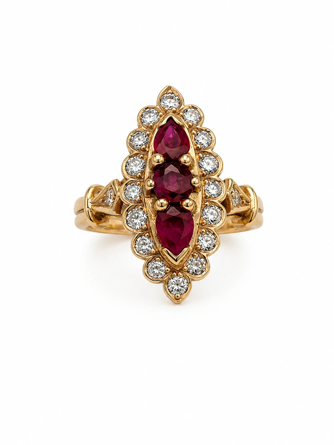 Bague Or jaune et Rubis