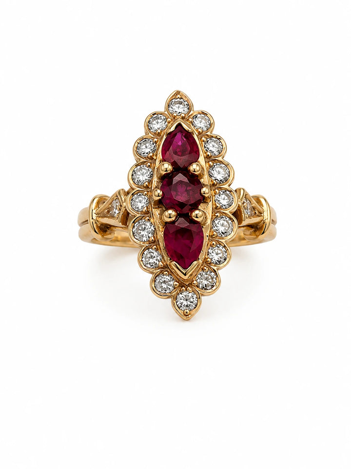 Bague Or jaune et Rubis