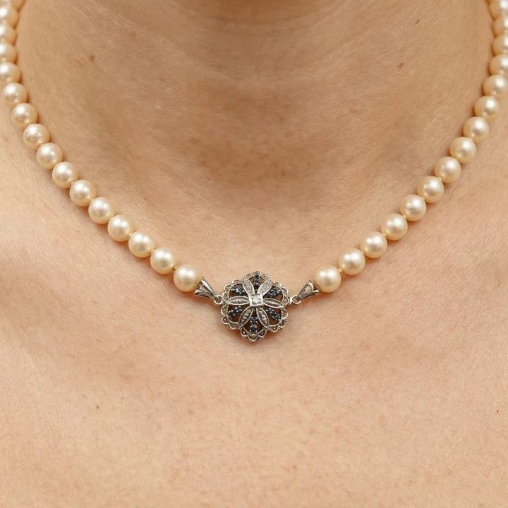 Collier Or gris et Perle