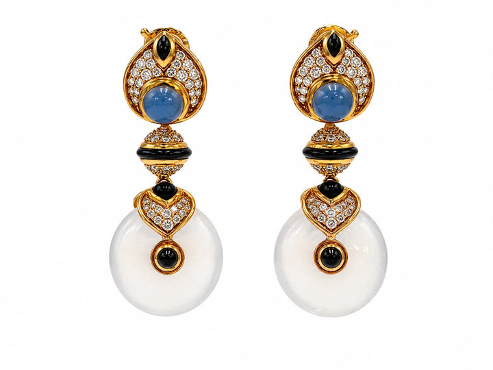 Marina B. Boucles d'oreilles Pneu or et Diamant pavage
