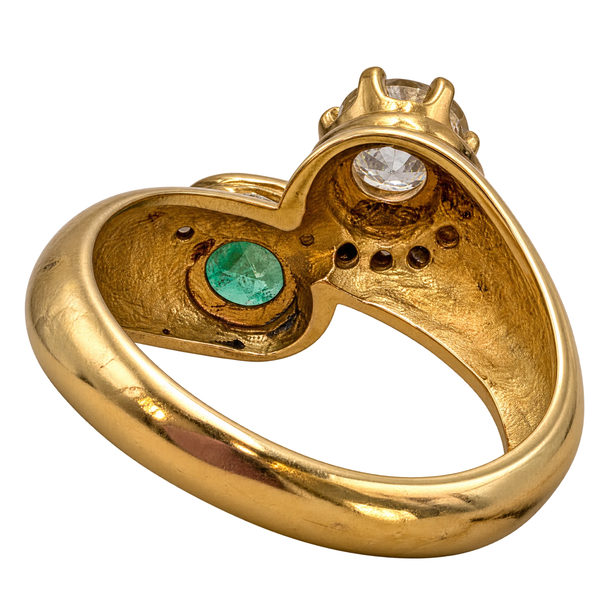 Bague or  Diamant et Emeraude