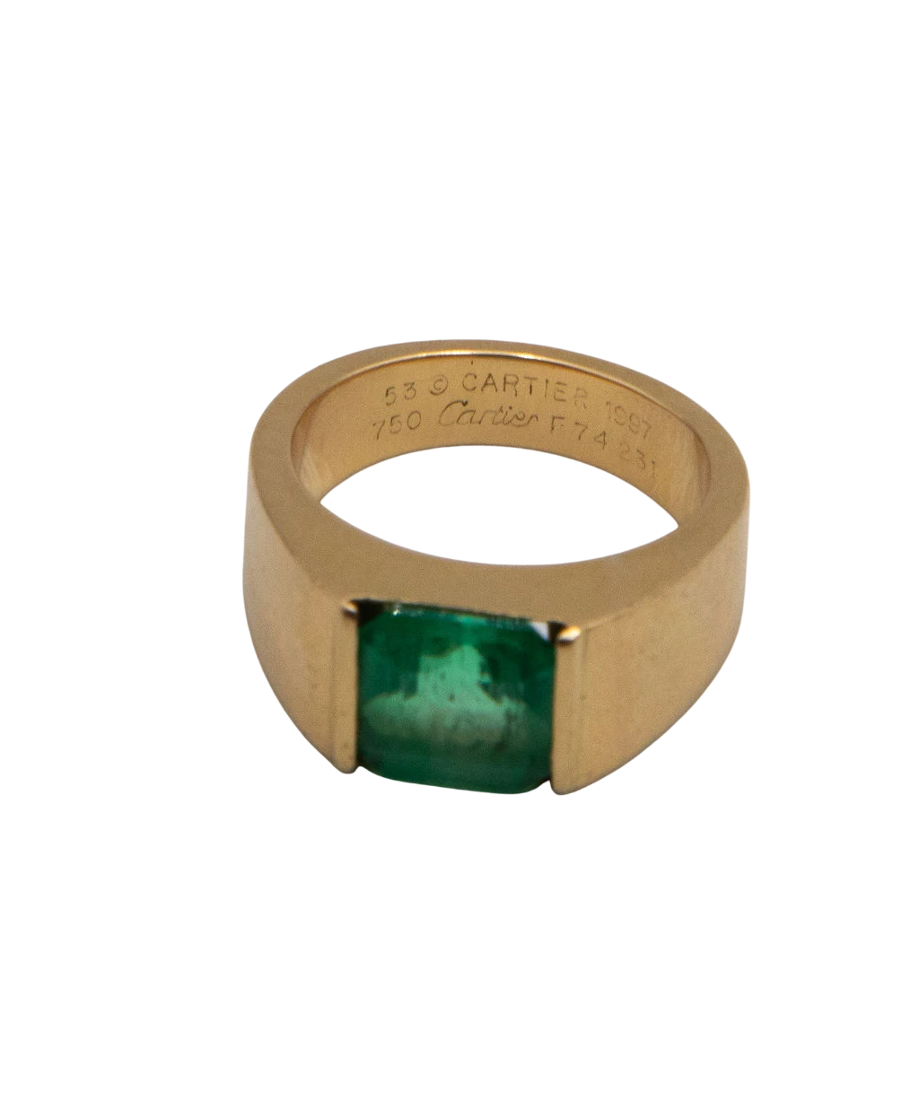 Cartier Bague Tank or et Émeraude