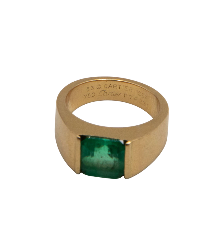 Cartier Bague Tank or et Émeraude