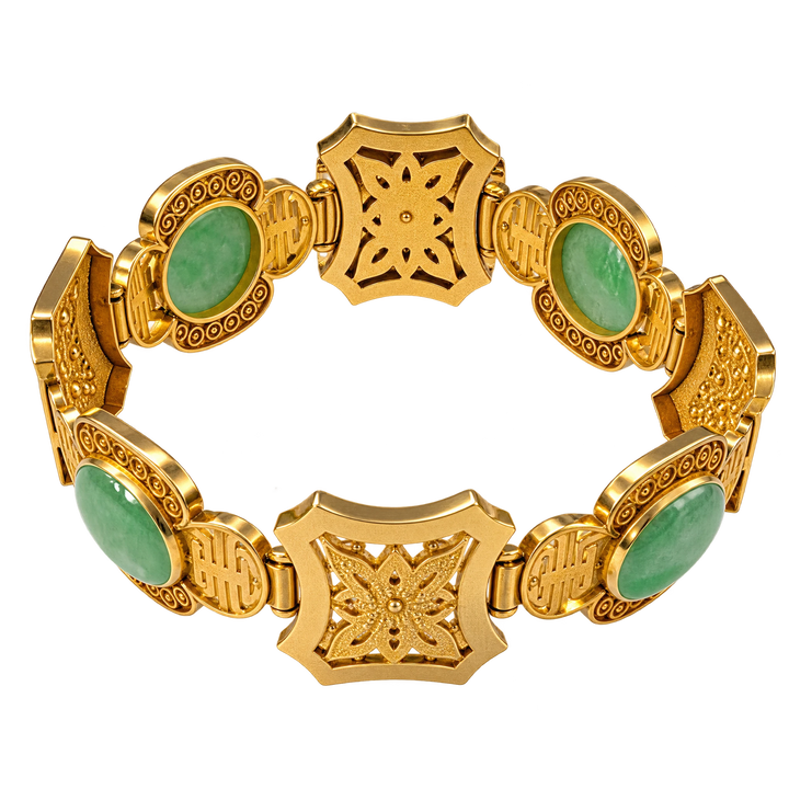 Bracelet or et Jade