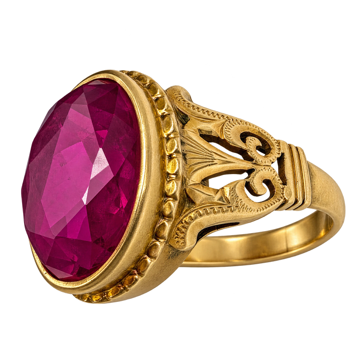 Bague or et Pierre rose