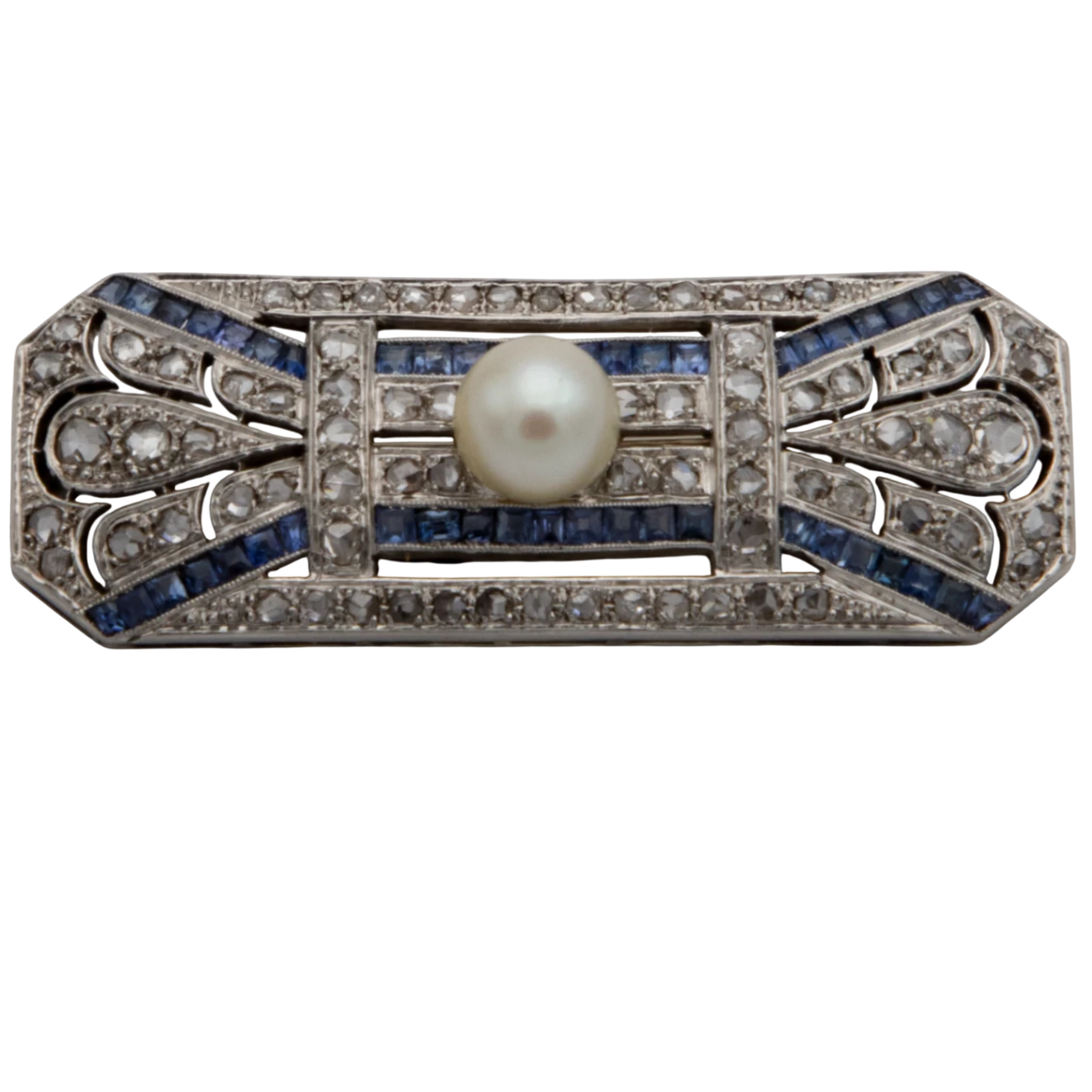 Broche Platine et Perle de culture