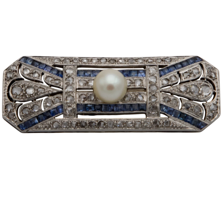 Broche Platine et Perle de culture