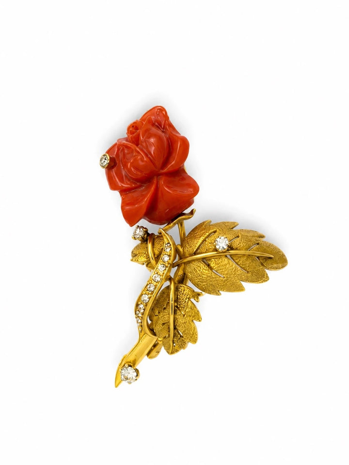 Broche or et Corail