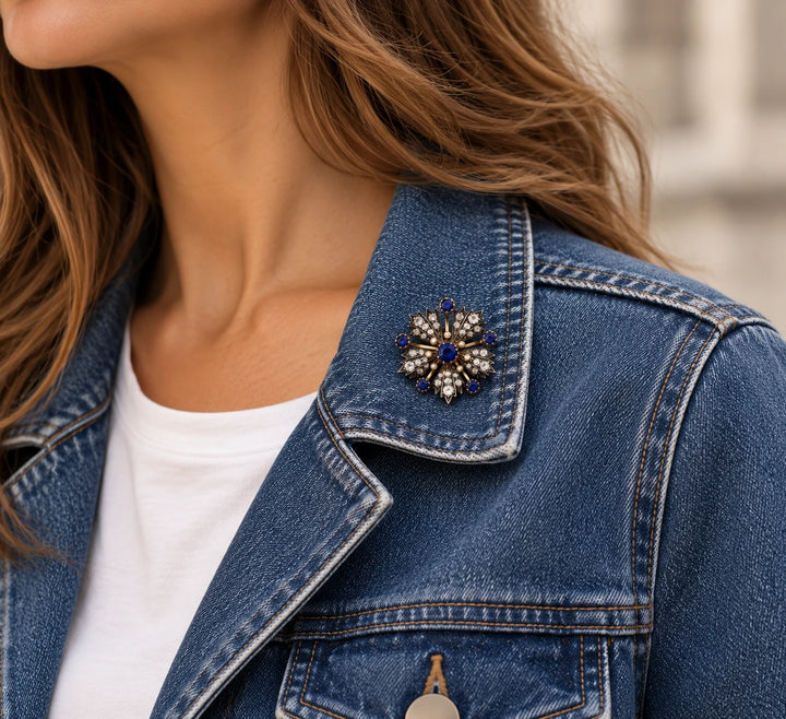 Broche or et Saphir