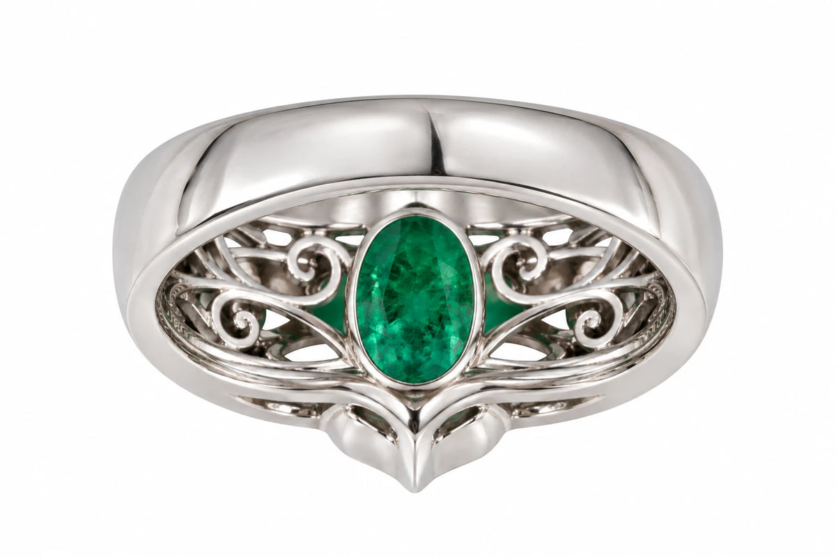 Bague or et Émeraude
