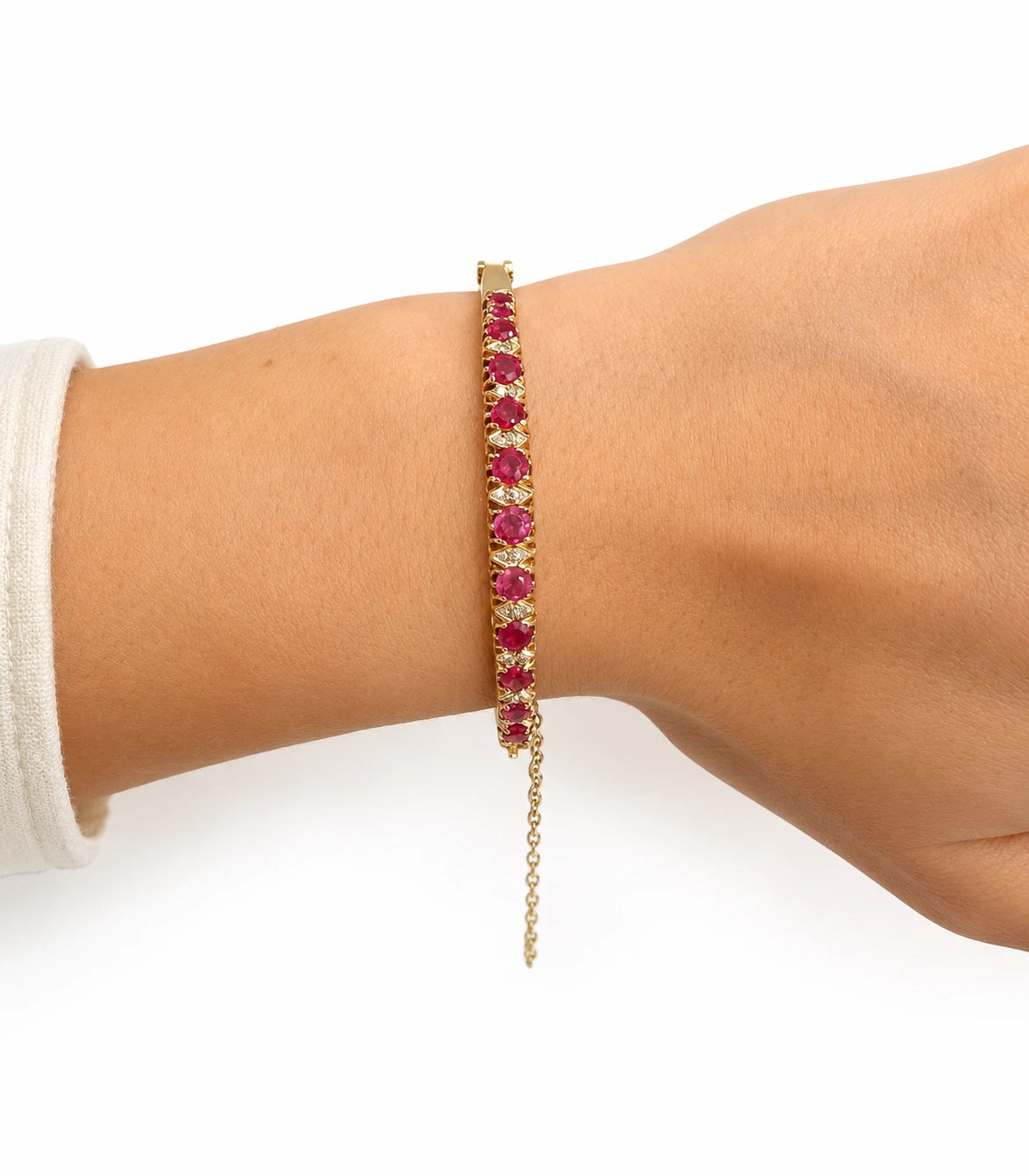 Bracelet or et Saphir rose
