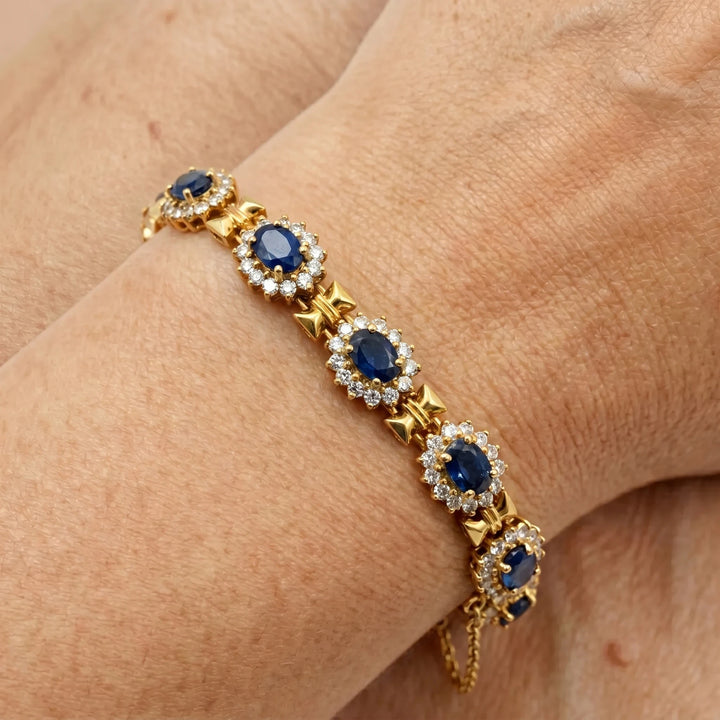 Bracelet or et Saphir